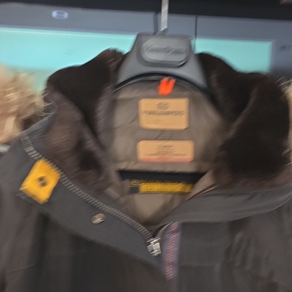 Parajumpers Parka Black Jacket with Fur Trim - Picture 3 of 5